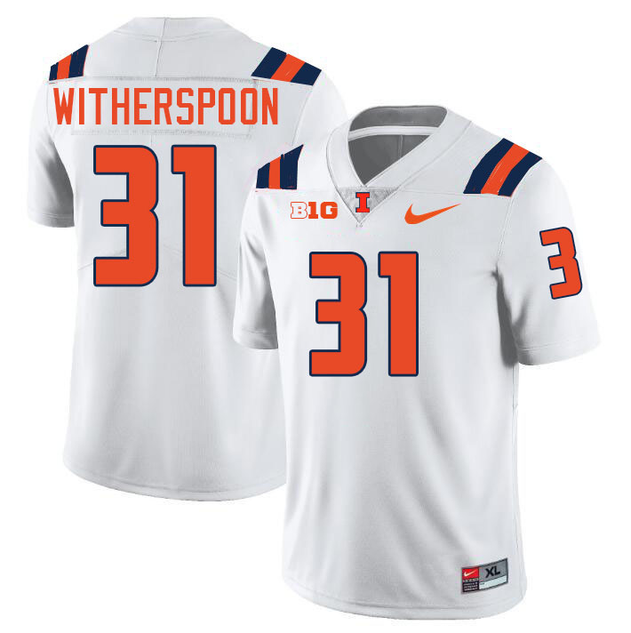 #31 Devon Witherspoon Illinois Fighting Illini Football Jersey,Uniforms-White